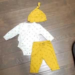 Pehr organic 3 piece set 0-3 months